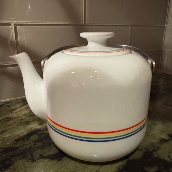 MCM Toscany Collection Rainbow Stripe Tea Set EUC - Picture 2 of 9